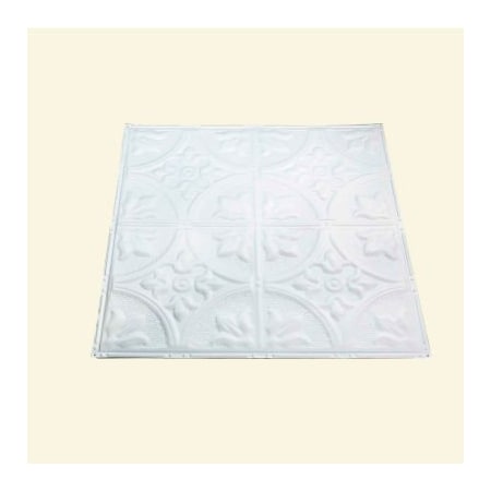 Acoustic Ceiling Products Great Lakes Tin Jamestown 2' X 2' Lay-in Tin Ceiling Tile in Gloss White - Y51-00